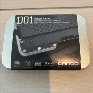 NWT Men’s Dango D01 Dapper Wallet in Jet Black and Satin Silver